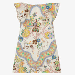 Etro-Кремовое хлопковое платье с узором пейсли для девочек | Childrensalon Outlet