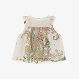 Etro-Girls Luxurious Ivory Paisley Top | Childrensalon Outlet
