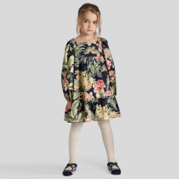 Etro-Girls Navy Floral Cotton Dress | Childrensalon Outlet