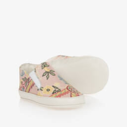 Etro-Girls Pink Floral Leather Pre-Walkers | Childrensalon Outlet