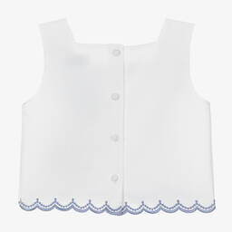 Etro-Girls White Cotton Pegaso Logo Top | Childrensalon Outlet