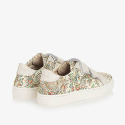 Etro-Кремовые кожаные кроссовки с принтом пейсли | Childrensalon Outlet