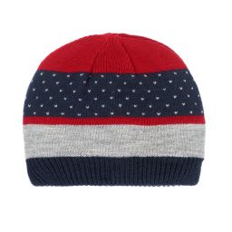 Everything Must Change-Baby Boys Blue & Red Knit Hat | Childrensalon Outlet