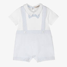 Everything Must Change-Baby Boys Blue Striped Seersucker Shortie | Childrensalon Outlet