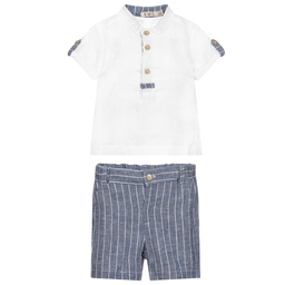 Everything Must Change-Baby Boys Linen Shorts Set | Childrensalon Outlet