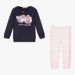 افريثينغ مست تشاينج-بيجاما قطن لون كحلي وزهري للمولودات | Childrensalon Outlet