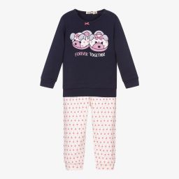 افريثينغ مست تشاينج-بيجاما قطن لون كحلي وزهري للمولودات | Childrensalon Outlet