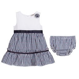 Everything Must Change-Blue Check Baby Dress Set | Childrensalon Outlet