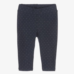Everything Must Change-Blue & Gold Dot Baby Leggings | Childrensalon Outlet