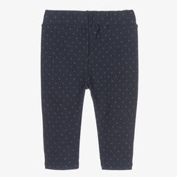 Everything Must Change-Blue & Gold Dot Baby Leggings | Childrensalon Outlet