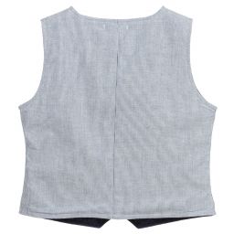 Everything Must Change-Blue Striped Waistcoat | Childrensalon Outlet
