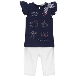 Everything Must Change- Blue & White Leggings Set | Childrensalon Outlet