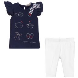 Everything Must Change- Blue & White Leggings Set | Childrensalon Outlet