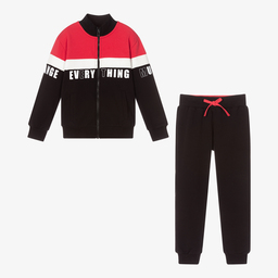 Everything Must Change-Boys Black Logo Tracksuit  | Childrensalon Outlet