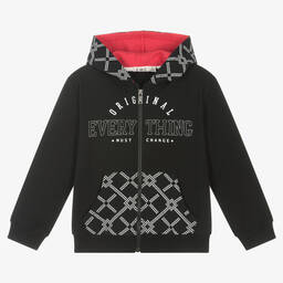 Everything Must Change-Boys Black Zip-Up Hoodie | Childrensalon Outlet