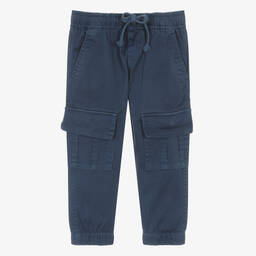 Everything Must Change-Boys Blue Cotton Cargo Trousers | Childrensalon Outlet