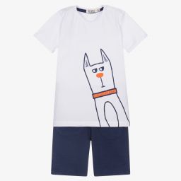 Everything Must Change-Футболка с собакой и синие шорты для мальчиков | Childrensalon Outlet