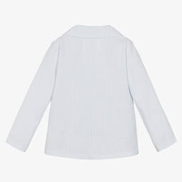 Everything Must Change-Голубой хлопковый блейзер в тонкую полоску | Childrensalon Outlet