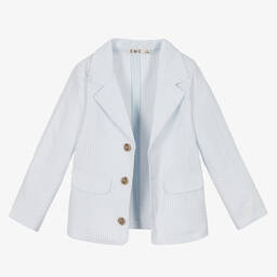 Everything Must Change-Голубой хлопковый блейзер в тонкую полоску | Childrensalon Outlet