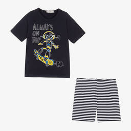 Everything Must Change-Boys Blue Striped Cotton Pyjamas | Childrensalon Outlet