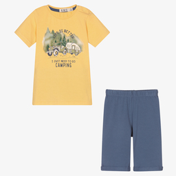 Everything Must Change-Boys Blue & Yellow Shorts Set | Childrensalon Outlet