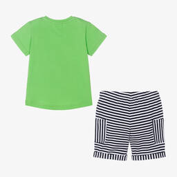 Everything Must Change-طقم شورت قطن جيرسي لون أخضر وكحلي للأولاد | Childrensalon Outlet