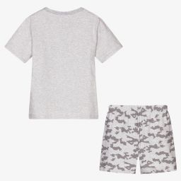 Everything Must Change-Boys Grey Cotton Short Pyjamas | Childrensalon Outlet