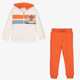 Everything Must Change-Boys Ivory & Orange Tracksuit  | Childrensalon Outlet