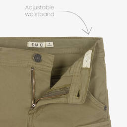 Everything Must Change-Boys Khaki Green Cotton Cargo Shorts | Childrensalon Outlet