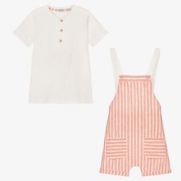 Everything Must Change-Boys Orange Dungarees Set | Childrensalon Outlet