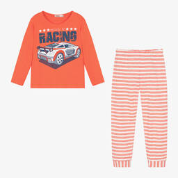 Everything Must Change-Boys Orange Racing Car Cotton Pyjamas | Childrensalon Outlet
