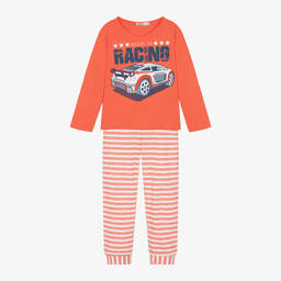 Everything Must Change-Boys Orange Racing Car Cotton Pyjamas | Childrensalon Outlet