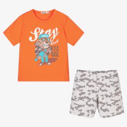 Everything Must Change-Boys Orange Short Pyjamas | Childrensalon Outlet