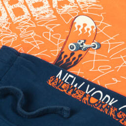 Everything Must Change-طقم رياضي نابض بالحياة للأولاد باللون البرتقالي والأزرق | Childrensalon Outlet