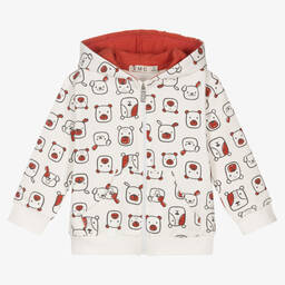 Everything Must Change-Boys White Cotton Zip-Up Top | Childrensalon Outlet