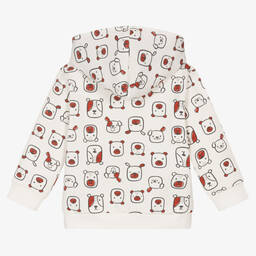 Everything Must Change-Boys White Cotton Zip-Up Top | Childrensalon Outlet