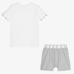 Everything Must Change-Boys White & Grey Shorts Set | Childrensalon Outlet