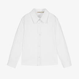 افريثينغ مست تشاينج-قميص أطفال ولادي مزيج قطن مضلع لون أبيض | Childrensalon Outlet