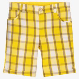 Everything Must Change-Boys Yellow Check Shorts | Childrensalon Outlet