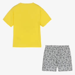 Everything Must Change-Boys Yellow & Grey Cotton Short Pyjamas | Childrensalon Outlet