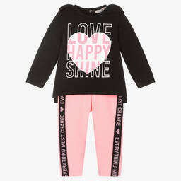 Everything Must Change-Girls Black & Pink Leggings Set | Childrensalon Outlet