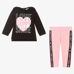 Everything Must Change-Girls Black & Pink Leggings Set | Childrensalon Outlet
