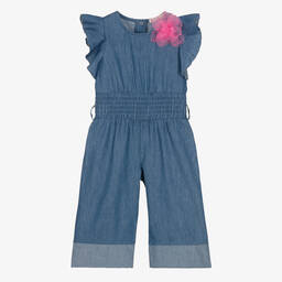 Everything Must Change-جمبسوت قطن شامبري لون أزرق للبنات | Childrensalon Outlet