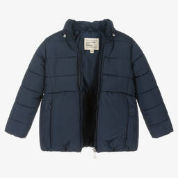 Everything Must Change-Girls Blue Hooded Puffer Coat | Childrensalon Outlet