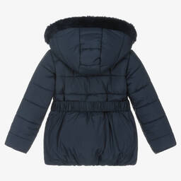 Everything Must Change-Girls Blue Hooded Puffer Coat | Childrensalon Outlet