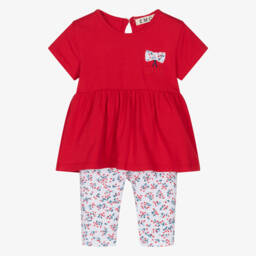 Everything Must Change-Костюм с красными леггинсами и вишневым декором для девочек | Childrensalon Outlet