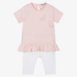 Everything Must Change-Комплект леггинсов из хлопка для девочек в цвете сахарной ваты | Childrensalon Outlet