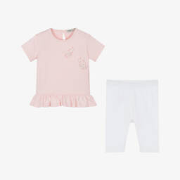 Everything Must Change-Комплект леггинсов из хлопка для девочек в цвете сахарной ваты | Childrensalon Outlet