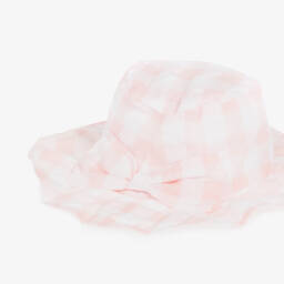 Everything Must Change-قبعة شمسية قطنية بنقشة مربعات للبنات | Childrensalon Outlet