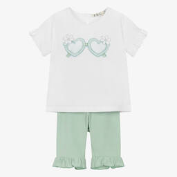 Everything Must Change-Girls Green Cotton Leggings Set | Childrensalon Outlet